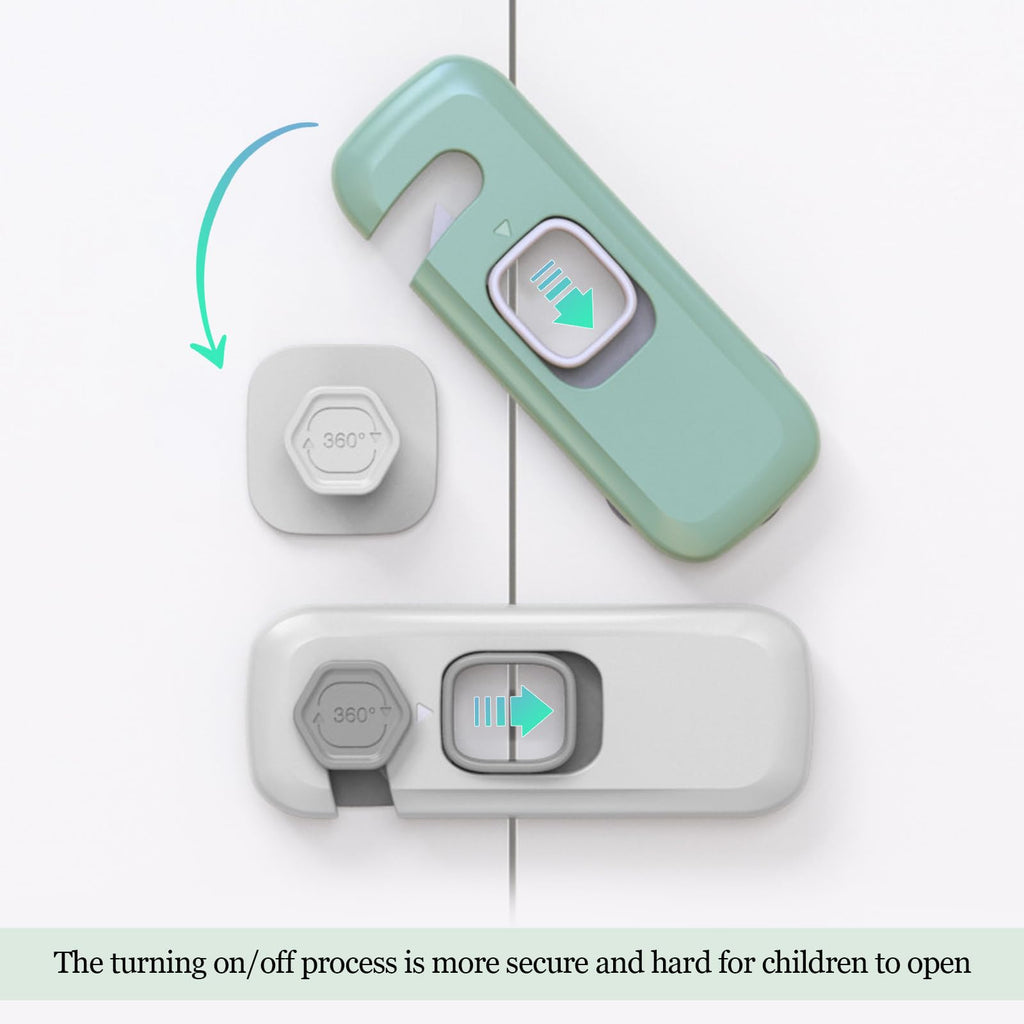 5Pcs Kids Security Refrigerator Locks.Protective Self Adhesive Latches.Pinch Proof Lock for Toddlers and