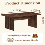 Coffee Table, Farmhouse Wood Center Table, Rectangle Mid-Century Living Room Tables