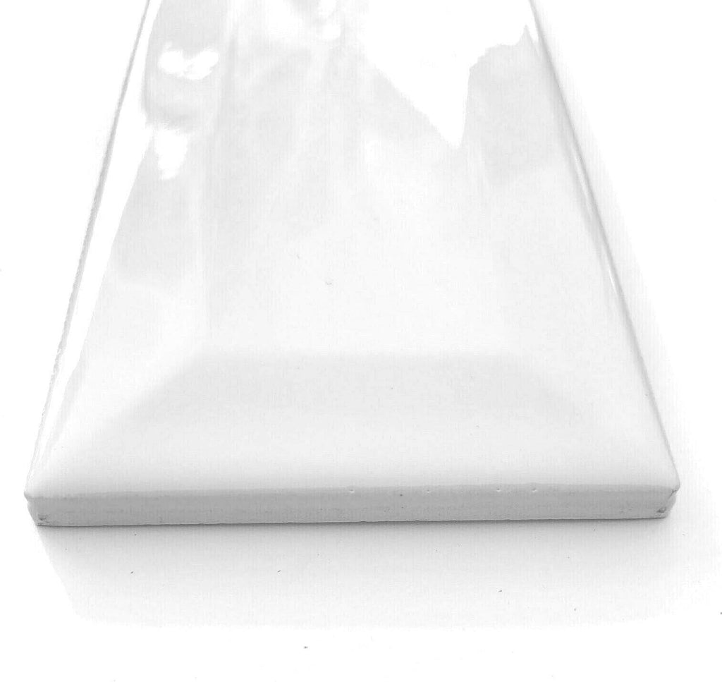 3x6 White Beveled Glossy Ceramic Genuine Subway Tile Made in USA (Full Box 80)