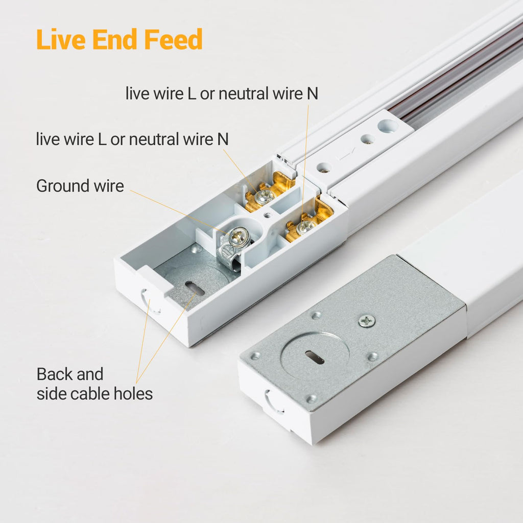 LED Track Lighting Kit with 6.6FT H Type Track Rail, White