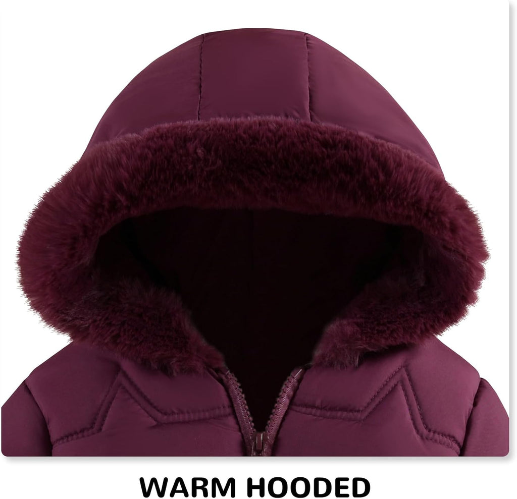 Toddler Winter Coats Baby Jacket Snow Clothes Fleece Dress Hoodie