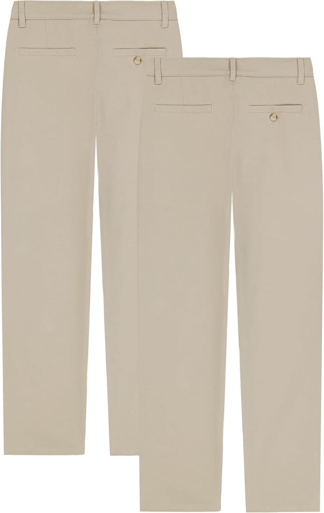 Boys' School Uniform Flat Front Twill Pant, Pack