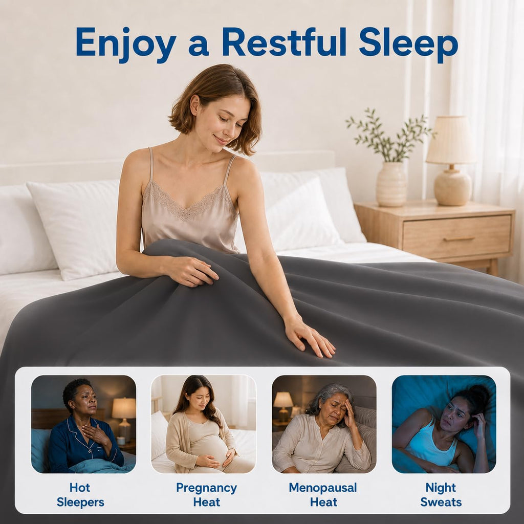 Cooling Comforter Queen Size Cooling Blanket Double-Sided Cool Comforter for Night Sweats Hot Sleepers Lightweight