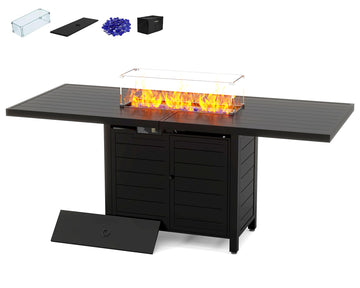 60" Outdoor Propane Fire Pit Table, 50, 000 BTU Outdoor Fire Table
