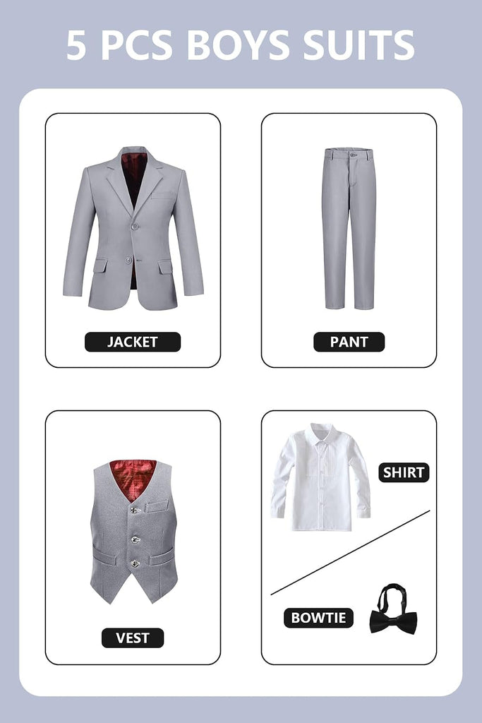 Boys Suit for Kids Formal Slim Fit Tuxedo Suits Ring Bearer Outfit