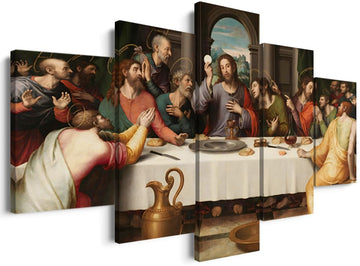 5 Piece the Last Supper Wall Art Jesus Decor the Last Supper Picture by Da Vinci Reproduction Ready to Hang Jesus