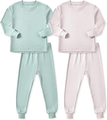 Rayon from Bamboo Toddler Pajamas Set, Pjs Baby Kids Girls Boys