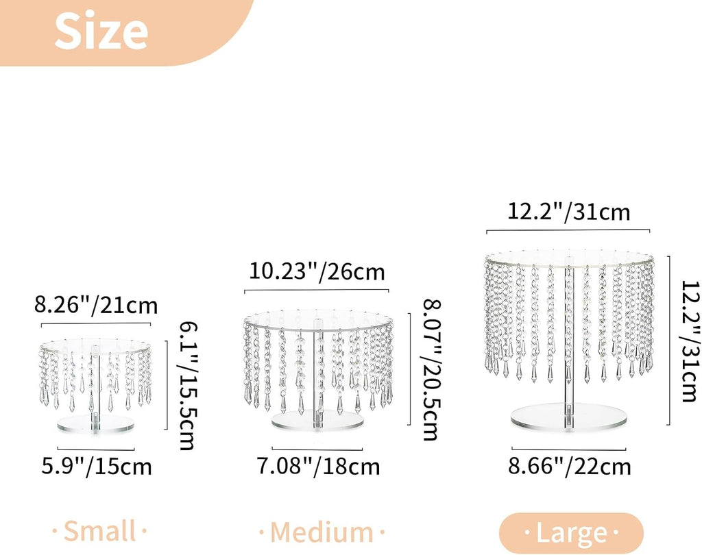 Acrylic Cake Stand Round: Cupcake Stands 12.2in Diameter Clear Afternoon Tea Dessert Display Cup Cakes Serving Plate