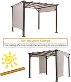 10x10FT Outdoor Patio Shade Structure, Steel Pergola with Retractable Canopy Shades, Rustproof Metal for Patio