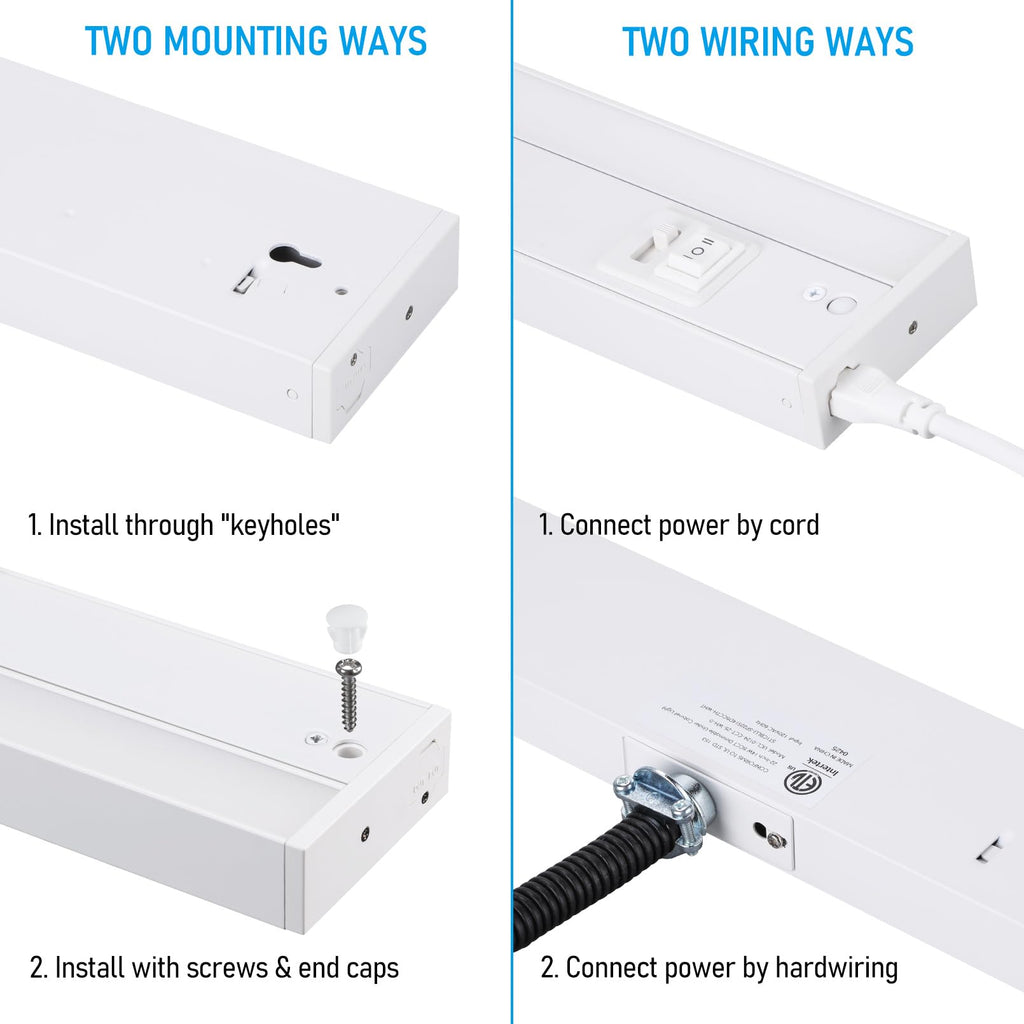 22 Inch 5CCT LED Under Cabinet Lighting Aluminum, White