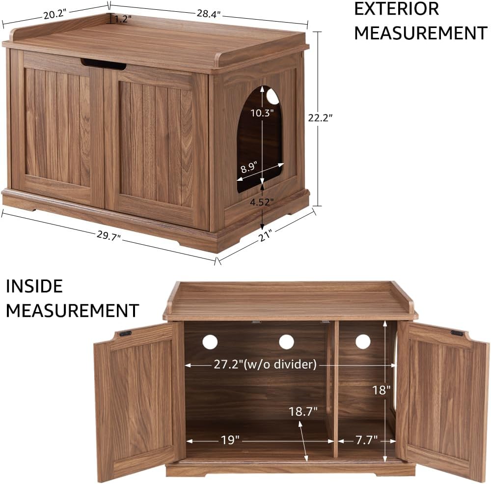 Cat Litter Box Enclosure Furniture, Hidden Litter Box Cover