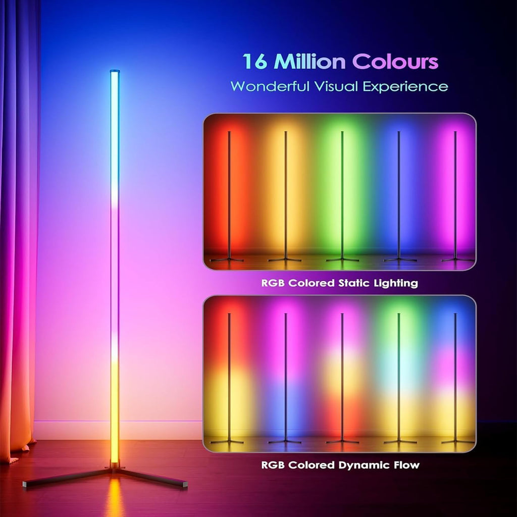 Corner Floor Lamp, LED Corner Lamp with Alexa & Google Home, App and Remote Control,16 Million DIY Colors & 68+
