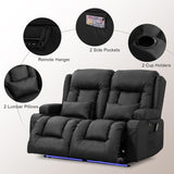 TUNYI Power Loveseat Recliner Sofa - Home Theater Seating with Massage & Heat Faux Leather RV Recliner Loveseat Sofa