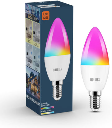 E12 Led Bulb, Smart Candelabra Led Light Bulbs 5W 40 Watt Equivalent, Color Changing Light Bulb RGB Compatible