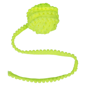 Pom Pom Trim, 3/8" Wide Ball Fringe (Fluorescent Yellow) - 18 Yards