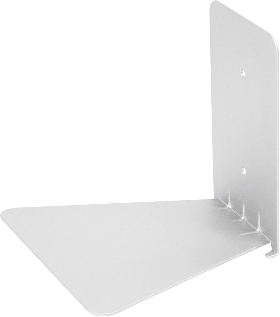 Conceal Floating Bookshelf, Metal Wall Shelf, Set of 3, Large, Silver | Powder coated steel, holds 15 lbs each