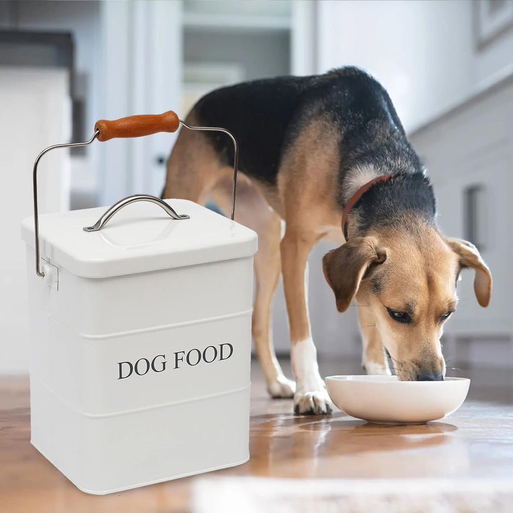 Dog Treats tin and dog Food Storage Tin with Lid & with Spoon for dog Food Storage, Medium Pet Food Storage Can-Dog