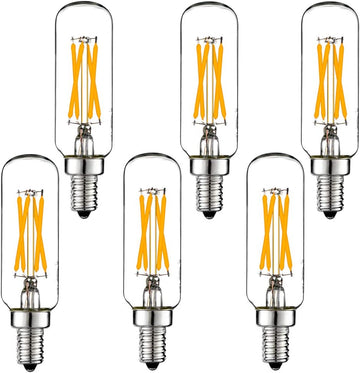 T6 E12 Candelabra Bulb 40 watt,Dimmable,Warm White 2700K,Clear
