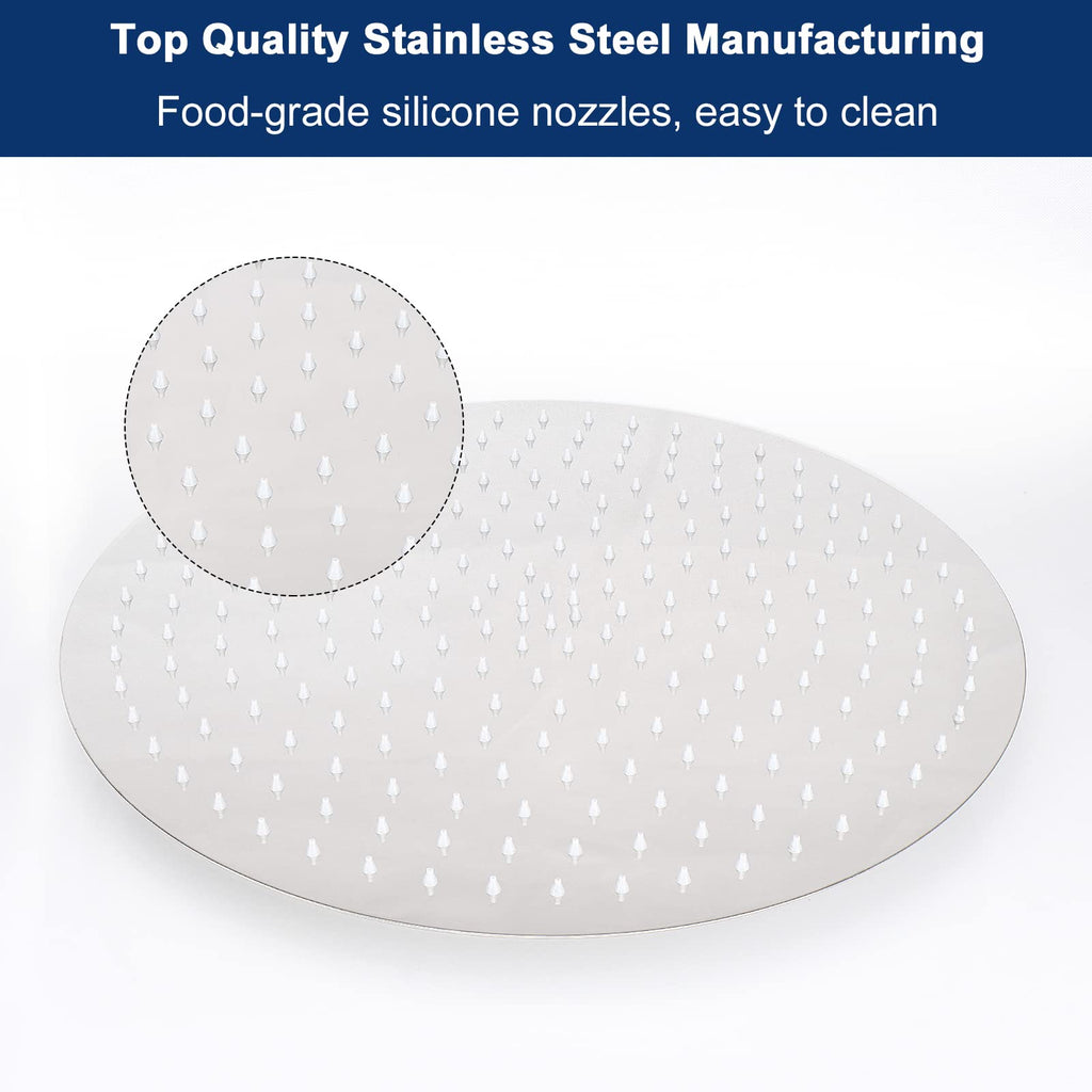 Rain Shower Head, Ultra-Thin Design-Pressure Boosting, Awesome Some Experience, High Flow Stainless Steel Rainfall