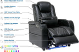 Home Theater Seating Seats, Game Movie Theater Chairs Theater Recliner Sofa with 7 Colors Ambient Lighting