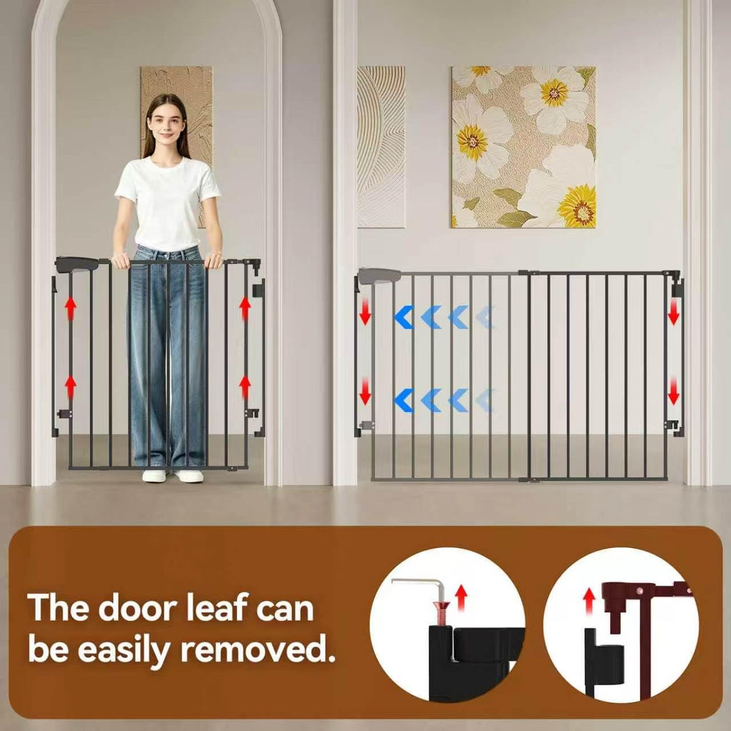 Baby Gate for Stairs, Kitchen & Doorways, 29-43" W 28" H No Bottom Bar - Hardware Mount Safety Dog/Pet Gate Indoor