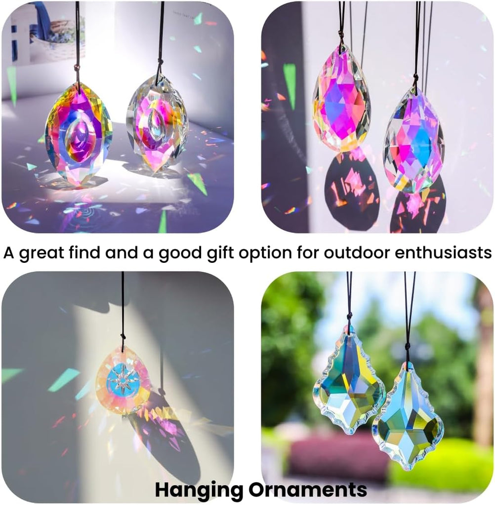 6Pcs Crystal Sun Catcher Prisms, Suncatchers for Windows Hanging