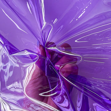 12 Gauge Purple Solid Clear TPU Waterproof Vinyl Fabric for Sewing Crafts and Home Decor, 54" Wide Sold by Separate