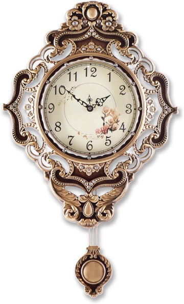 Aero Snail Retro Wall Clock with Pendulum, European Victoria Mid Century Style