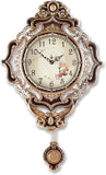 Aero Snail Retro Wall Clock with Pendulum, European Victoria Mid Century Style