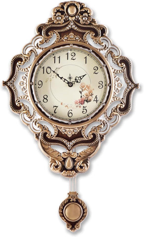 Aero Snail Retro Wall Clock with Pendulum, European Victoria Mid Century Style