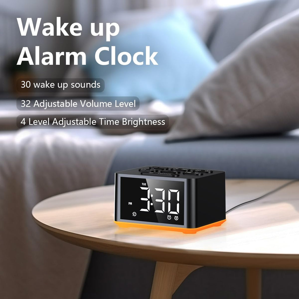 3-in-1 Sound Machine White Noise Machine Dual Alarms 12 Color Night Lights 30 15 Wake Up Sounds 32 Volume for Baby