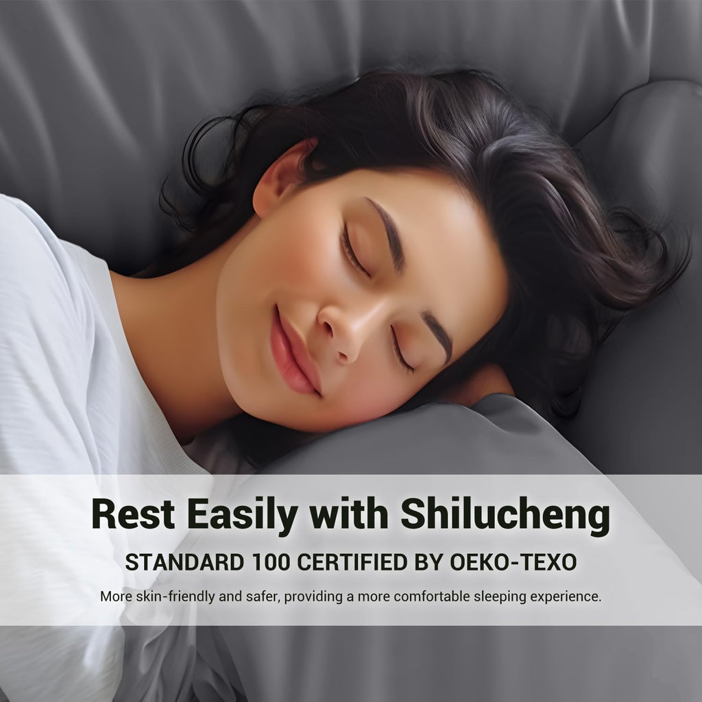 4 Piece Queen Sheet Sets, Cooling Sheets, Dark Grey