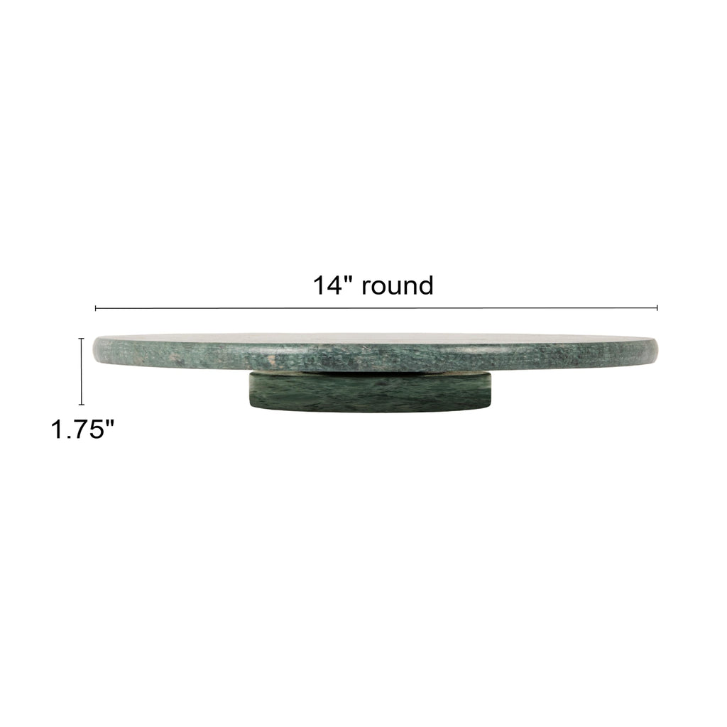 Round Marble Lazy Susan, Green
