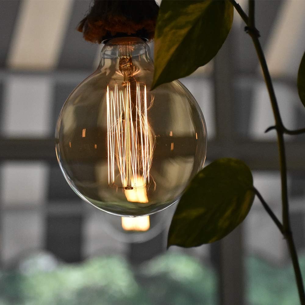 G25 Globe Edison Light Bulb, 60W Vintage Round Edison Bulb, Vintage Light Bulb, Old Fashion Dimmable Retro