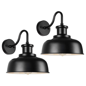 Solar Barn Lights for Outside, Outdoor Wall Lights Solar Powered, Farmhouse Exterior Wall Sconces, Industrial