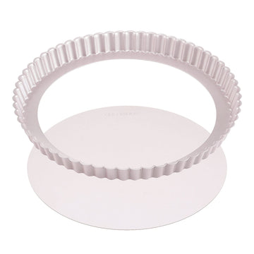 11-Inch Round Tart Pan with Removable Loose Bottom, Non-Stick Carbon Steel Quiche Pan for Oven Baking (Champagne Gold)