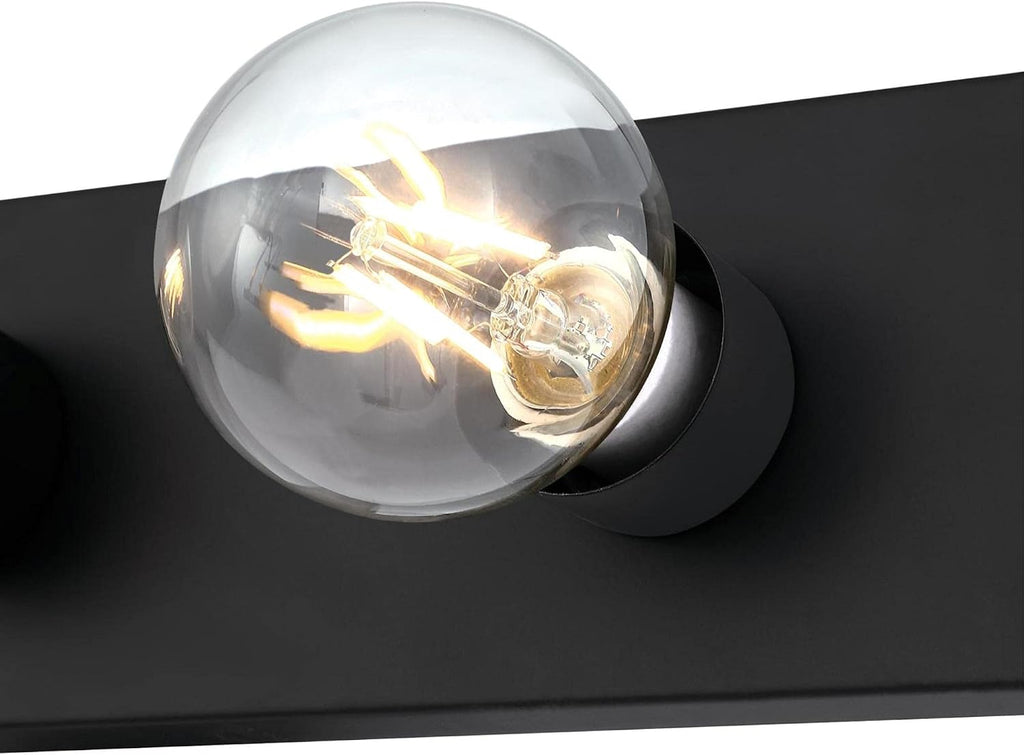 Traditional Four-Light Indoor Vanity Light Fixture, Matte Black