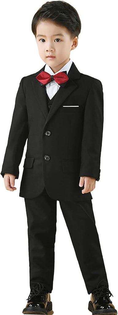 Boy's Suit Formal Slim Fit 5 Pieces Toddler Suit Set Wedding Outfit