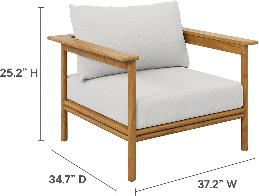 Wren Teak Wood Outdoor Armchair in Natural Sail