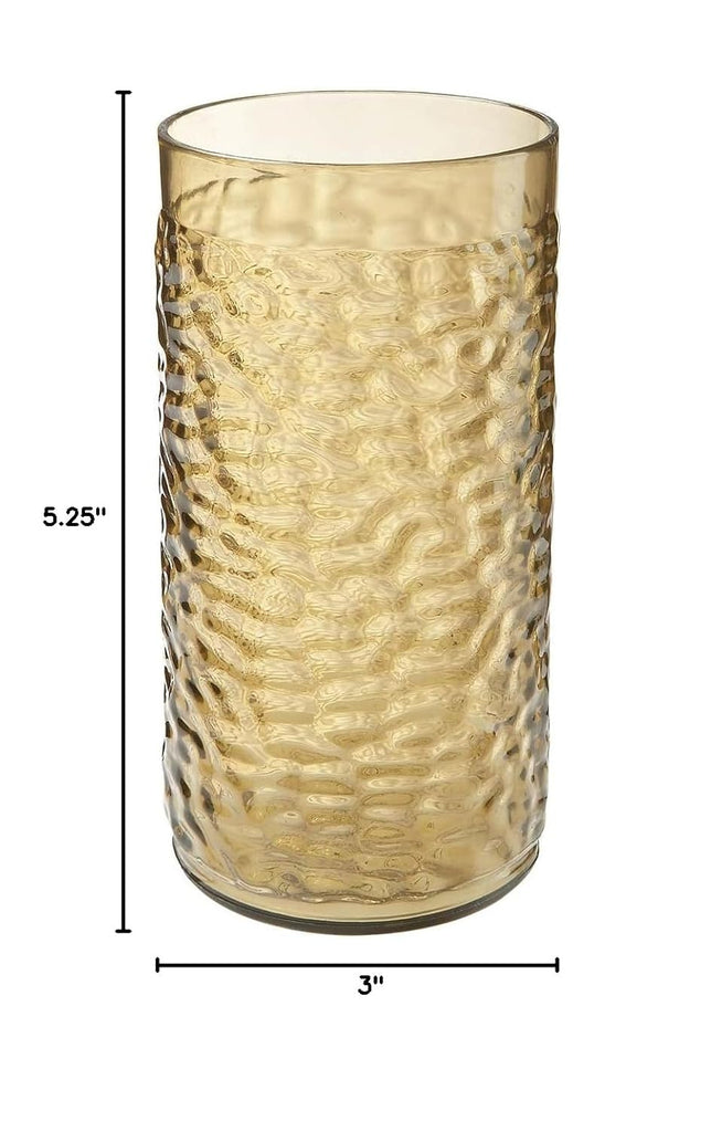 G.E.T. 3316-SM-EC Heavy-Duty Shatterproof Plastic Pebbled Tumbler, 16 Ounce, Smoke (Set of 4)