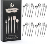 Matte Silverware Set, 20-Piece 18/10 Stainless Steel Flatware Cutlery Utensils Tableware Set Service for 4