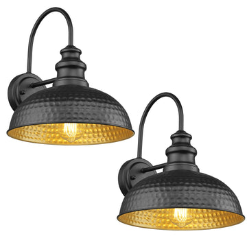 Farmhouse Outdoor Barn Light Fixtures, 12 Inch Dome Exterior Wall Lights, Rustic Outdoor Wall Sconces Outside Wall