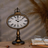 HOME Antique Mantel Clock, Gold Retro Desk Clock Silent-Non-Ticking Battery Operated Decorative Desk Table Clock