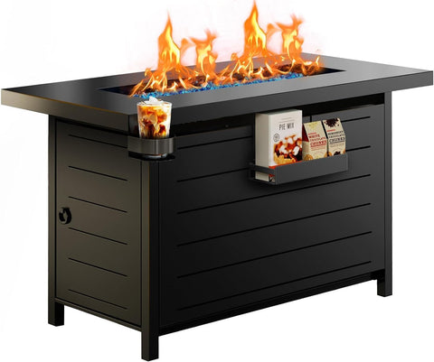 36 Inch Propane Fire Pit Table with Cover - Outdoor Gas Fire Table