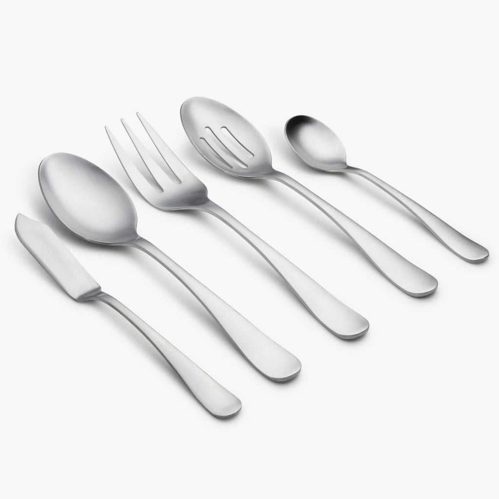 Rhiannon Satin 45-Piece 18/0 Silverware Set for 8, Flatware