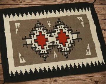 Navajo Style Southwestern Handwoven Wool Area Rug, Throw Rug for Rustic Southwest Cabin and Western Home Decor