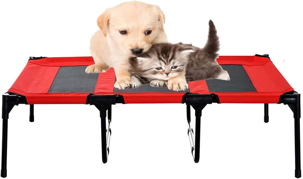 Elevated Dog Bed with Removable Canopy w/Convenient Carrying Bag Indoor Shade 1680D Portable Raised Oxford Fabric