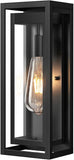 15" Large Outdoor Light Fixture Wall Mount, Matte Black Outdoor Sconce Lights, Modern Waterproof Exterior Porch Lights with Clear Glass Shade for Front Door, Garage, 1 Pack A123-B0D9VV7HSX