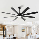 84" Ceiling Fan with LED Light and Remote - Matte Black