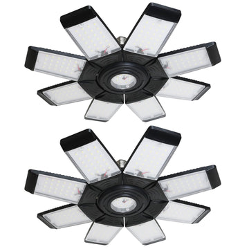 LED Garage Light, Ultra Bright 25000 Lumen LED Garage Ceiling Lights LED Shop Lights with 8+1 Adjustable Panels